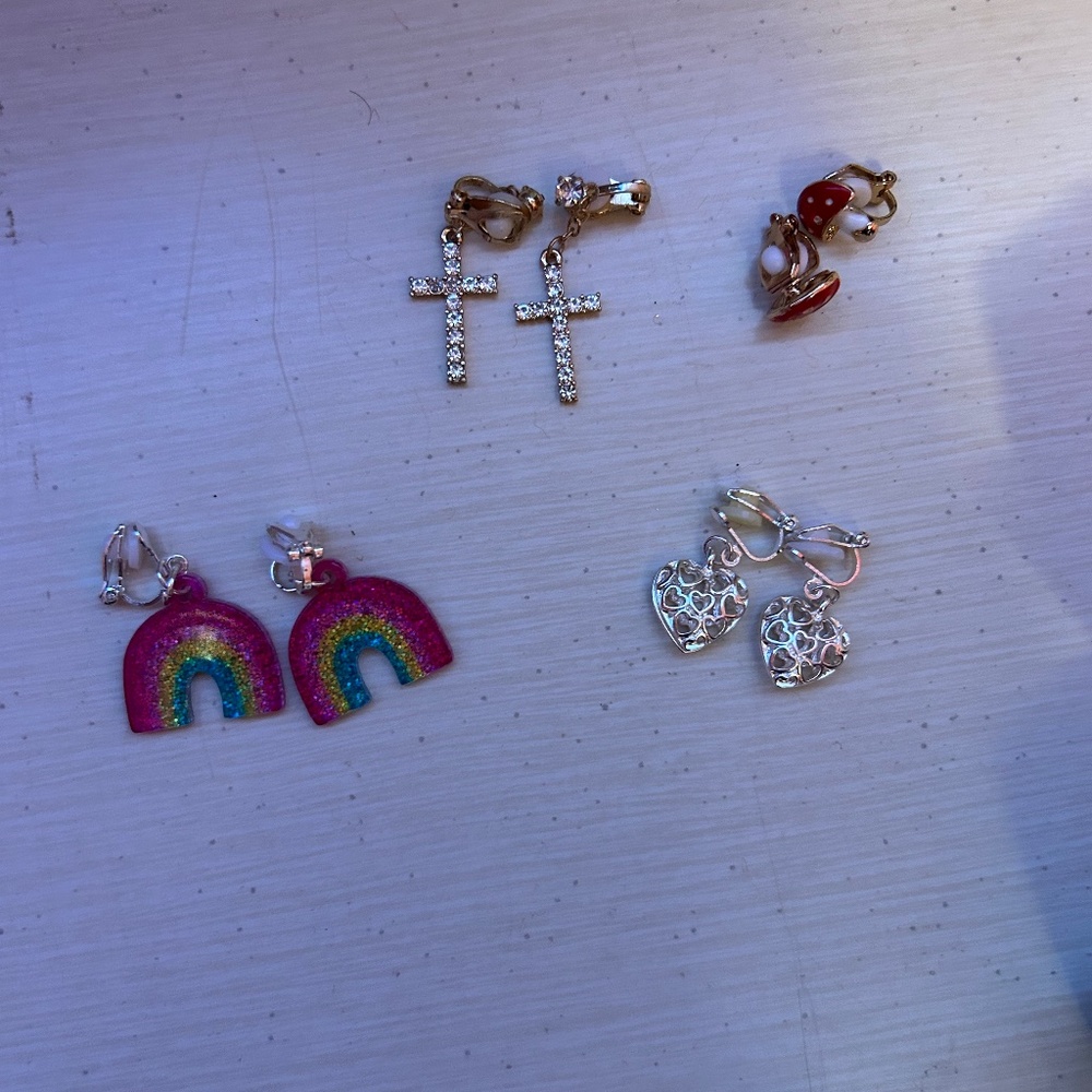 Clip on earrings for little girl